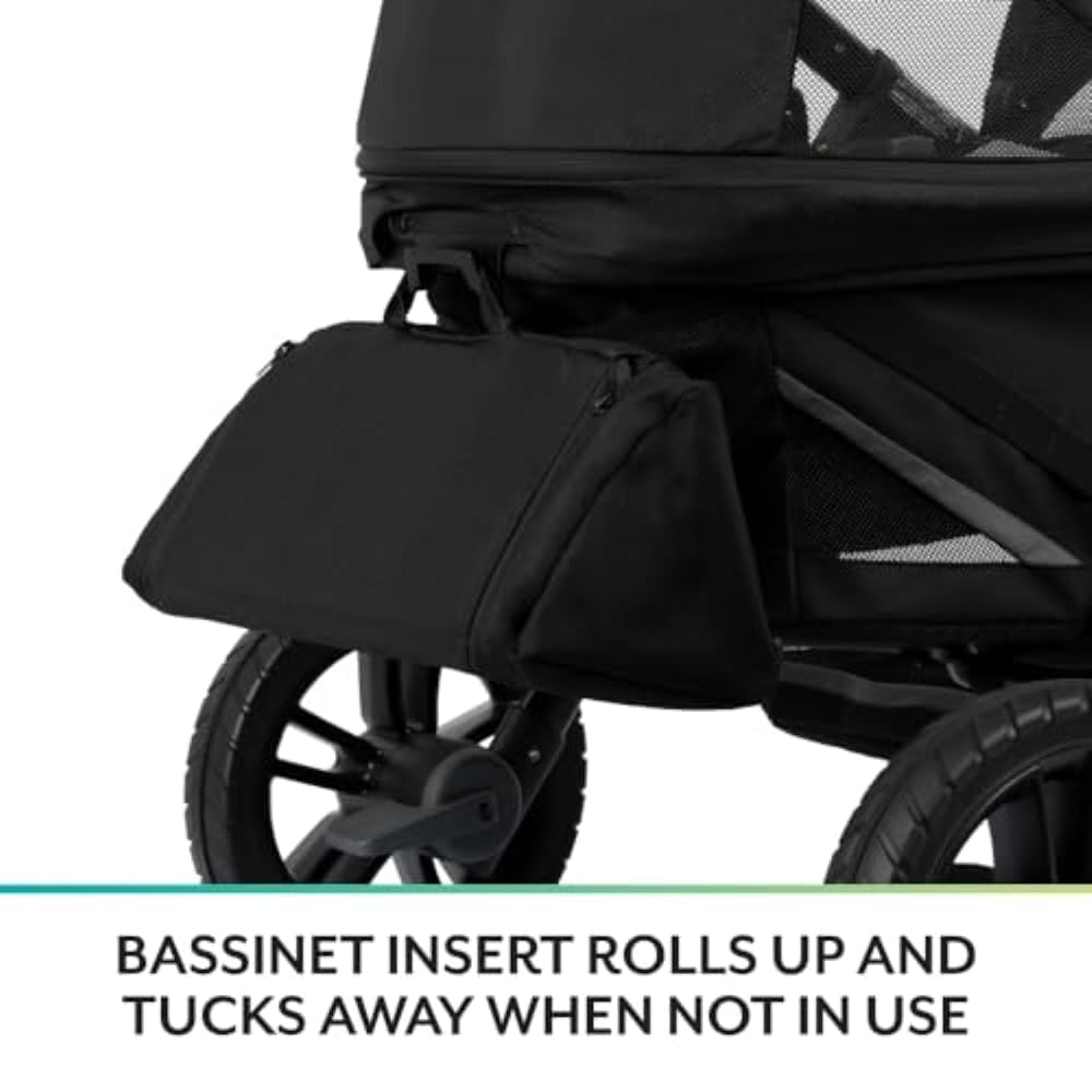 2-in-1 All-Terrain Baby Stroller Wagon with Canopy and Storage - Gray - Image 18