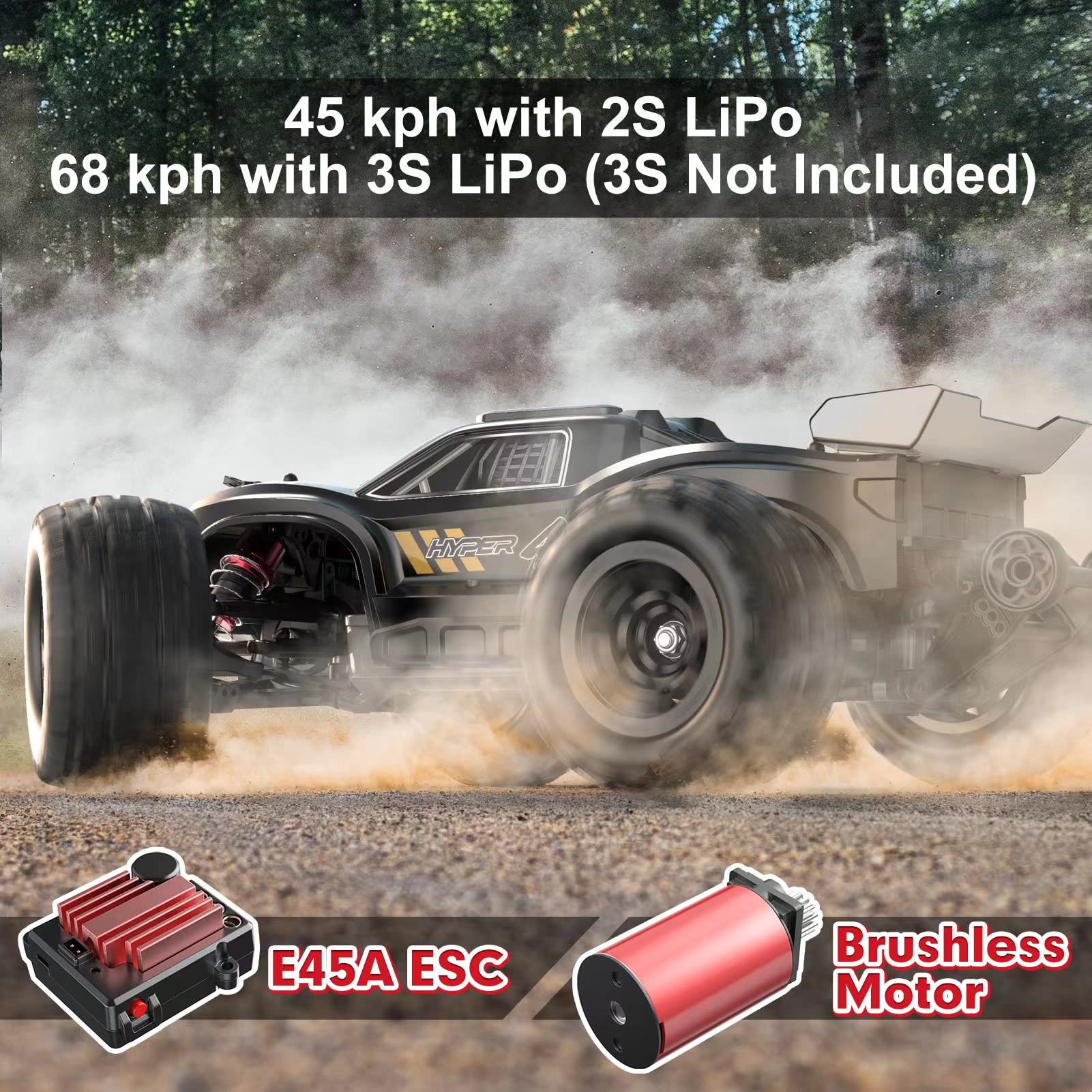 H16BM 1/16 RTR Brushless Fast RC Cars, Max 42mph - Image 2