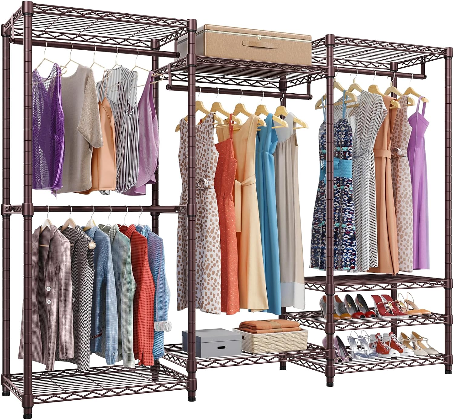 V5 Heavy Duty Clothes Rack, Freestanding Modular Closet System, Black - Image 2